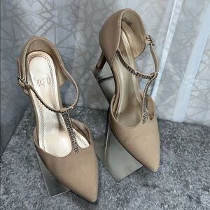 Impo Tan Heels with T-Strap Design